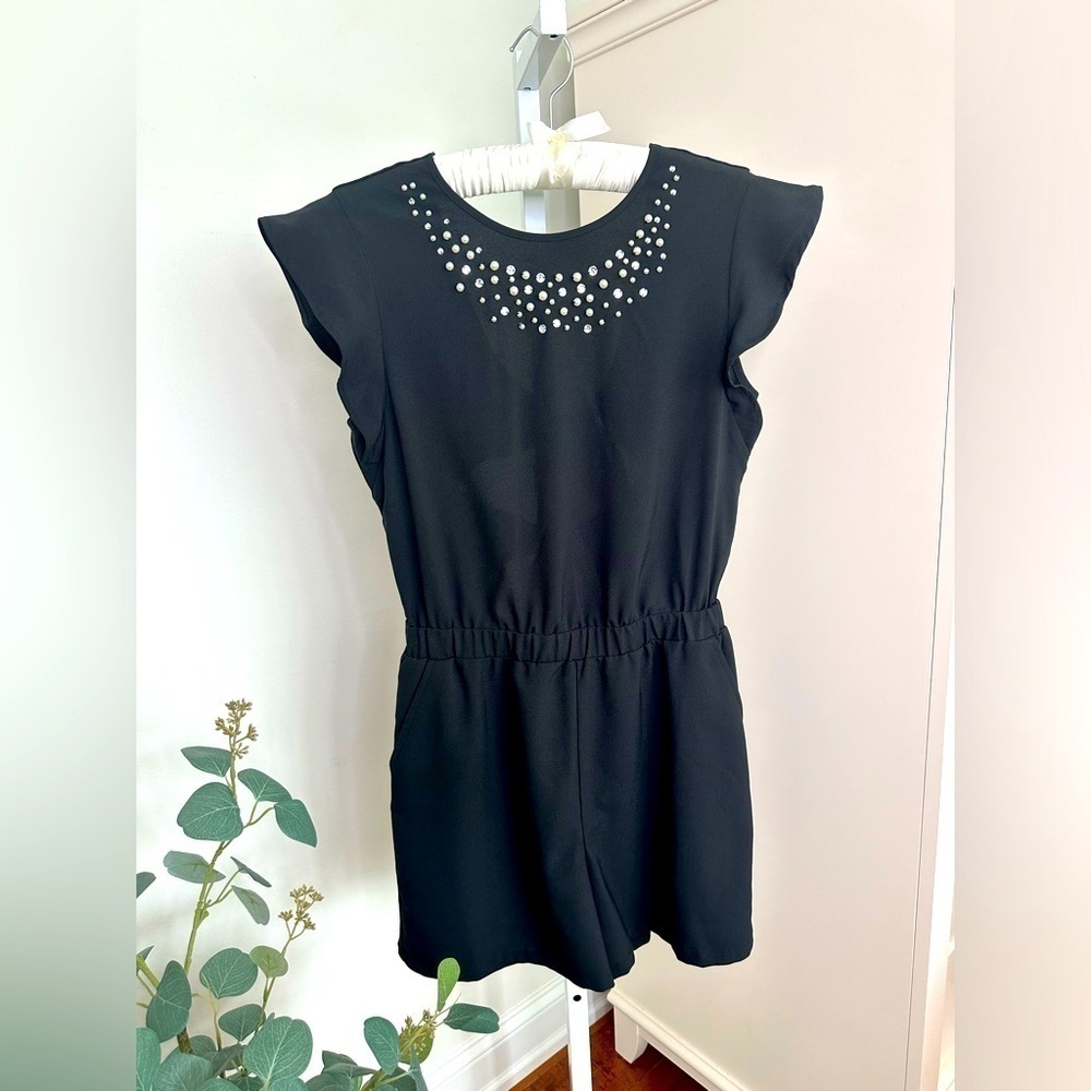 XOXO One Piece Short Jumpsuit in Black Size Medium